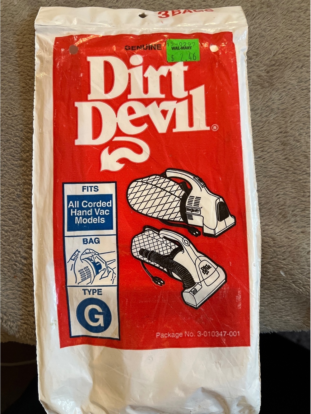 Dirt Devil Vacuum Cleaner Bags Type G - 3 Pack